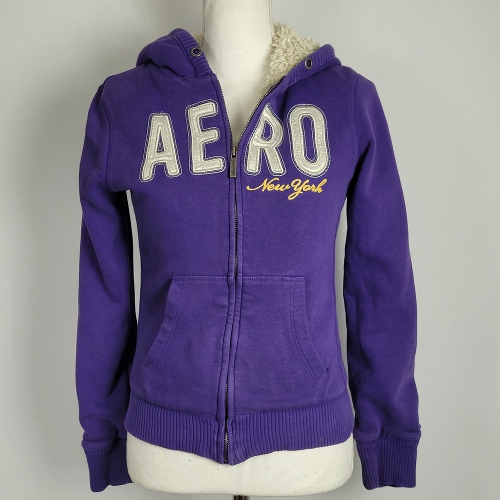 2010 Aeropostale new york Faux Fur lined hoodie size medium - Picture 14 of 14